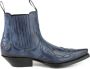 Mayura Boots Austin 1931 Blauw Spitse Western Heren Enkellaars Schuine Hak Elastiek Sluiting Vintage Look - Thumbnail 1