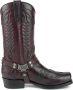 Mayura Boots Indian 2471 Bordeaux Cowboy Biker Laarzen Heren Vierkante Neus Platte Hak Afneembaar Spoor Echt Leer - Thumbnail 1