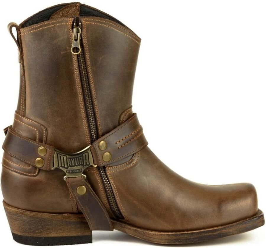 Mayura Boots 2567 Bruin met Naturel Dames Heren Spitse Cowboy Western Laarzen Schuine Hak Treklussen Goodyear Welted - Foto 2