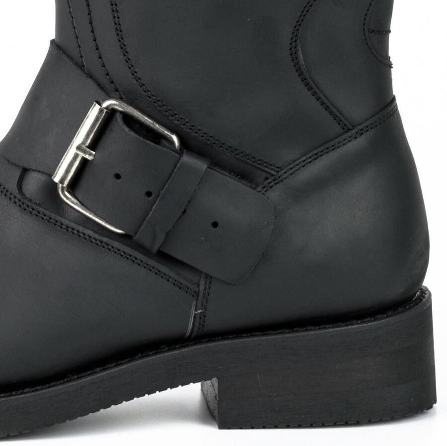 Mayura Boots 1594 Zwart Biker Motorlaarzen Ronde Stalen Neus Anti Slip Zool Echt leer - Foto 2