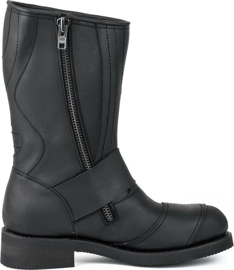 Mayura Boots 1594 Zwart Biker Motorlaarzen Ronde Stalen Neus Anti Slip Zool Echt leer - Foto 5