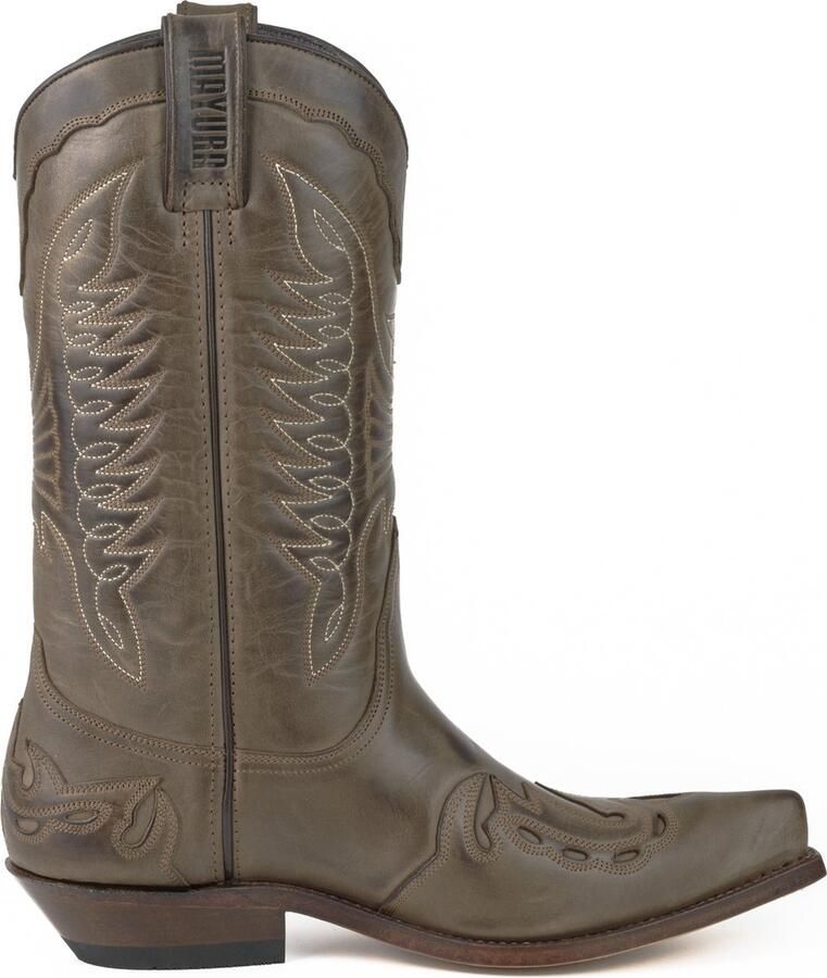 Mayura Boots 12 Bruin Natural - s Cow Western Enkellaars Spitse Neus Schuine Hak Rits Waxed Leather - Foto 2