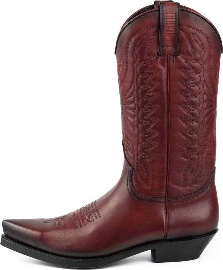 Mayura Boots 1920 Bordeaux Spitse Cow Western Line Dance Laarzen Schuine Hak Echt Leer - Foto 5