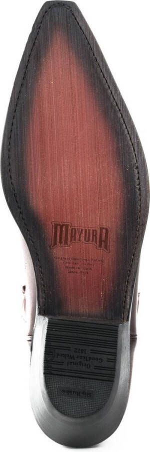 Mayura Boots 1920 Bordeaux Spitse Cow Western Line Dance Laarzen Schuine Hak Echt Leer - Foto 9