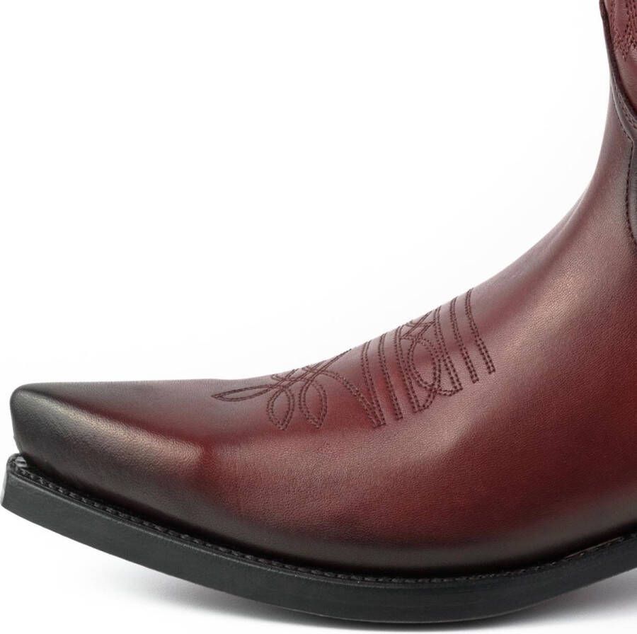 Mayura Boots 1920 Bordeaux Spitse Cow Western Line Dance Laarzen Schuine Hak Echt Leer - Foto 2