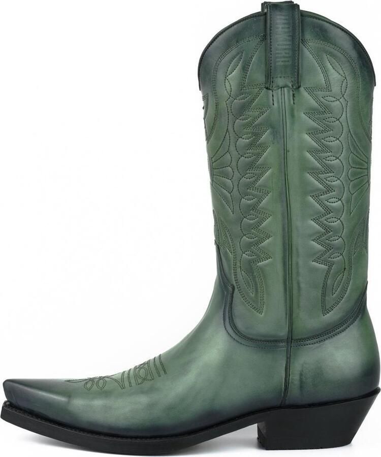 Mayura Boots 1920 Groen Spitse Cow Western Line Dance Laarzen Schuine Hak Echt Leer - Foto 5