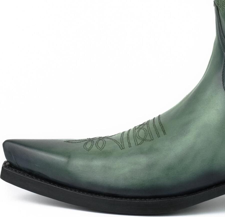 Mayura Boots 1920 Groen Spitse Cow Western Line Dance Laarzen Schuine Hak Echt Leer - Foto 3