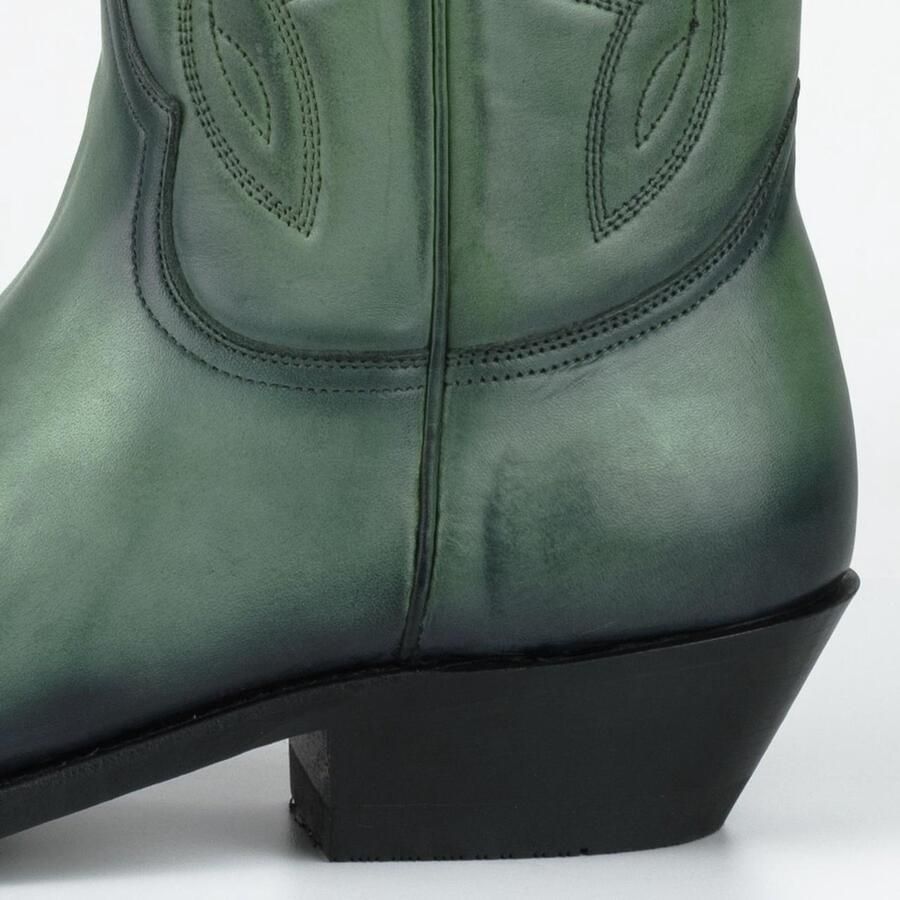 Mayura Boots 1920 Groen Spitse Cow Western Line Dance Laarzen Schuine Hak Echt Leer - Foto 2
