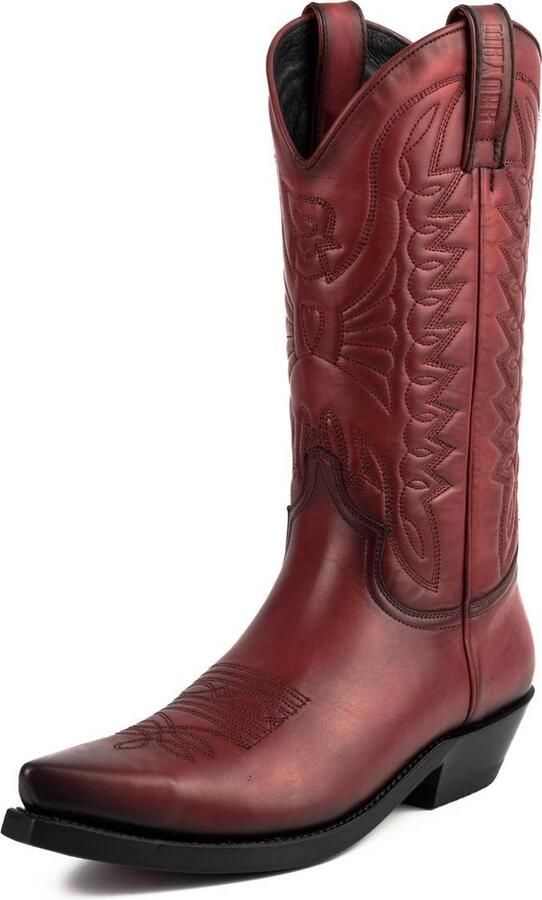 Mayura Boots 1920 Rood Bruin Spitse Cow Western Line Dance Laarzen Schuine Hak Echt Leer - Foto 8