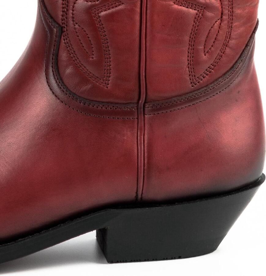 Mayura Boots 1920 Rood Bruin Spitse Cow Western Line Dance Laarzen Schuine Hak Echt Leer - Foto 3