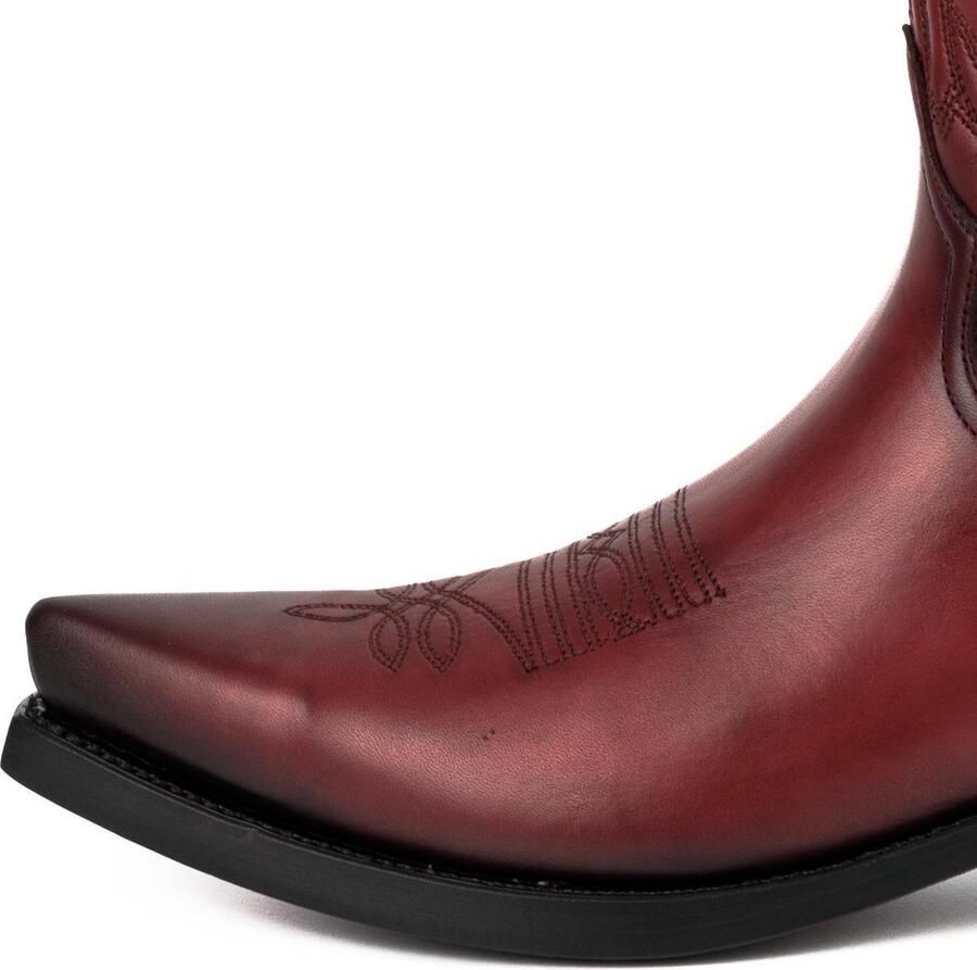 Mayura Boots 1920 Rood Bruin Spitse Cow Western Line Dance Laarzen Schuine Hak Echt Leer - Foto 2