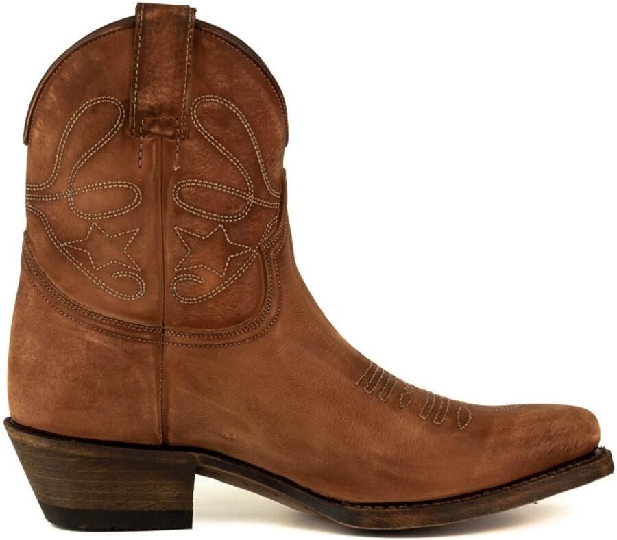 Mayura Boots 2374 Cogna Lavado Vintage Dames Cowboy fashion Enkellaars Spitse Neus Western Hak Echt Leer
