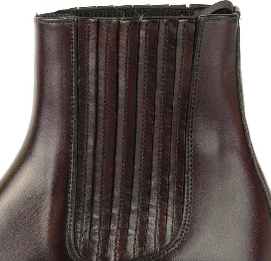 Mayura Boots 2496 Bordeaux Spitse Western Enkellaars Dames Schuine Hak Elastiek Sluiting Glad Leer - Foto 2