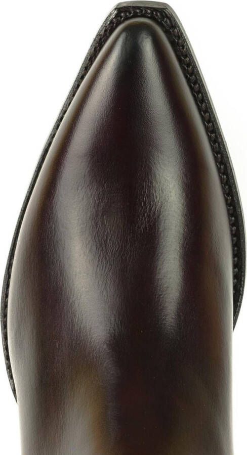 Mayura Boots 2496 Bordeaux Spitse Western Enkellaars Dames Schuine Hak Elastiek Sluiting Glad Leer - Foto 6
