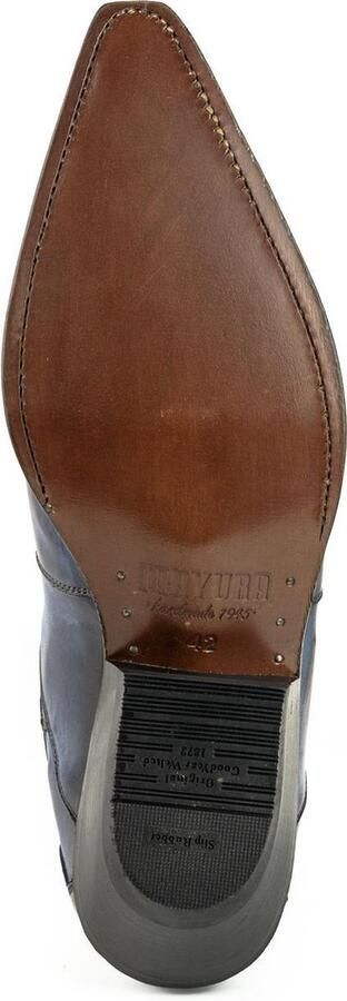Mayura Boots Austin 1931 Blauw Spitse Western Heren Enkellaars Schuine Hak Elastiek Sluiting Vintage Look - Foto 9