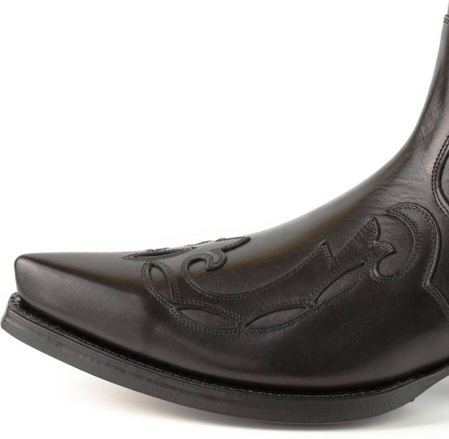 Mayura Boots Austin 1931 Zwart Spitse Western Enkellaars Schuine Hak Elastiek Sluiting Vintage Look - Foto 2