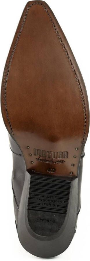 Mayura Boots Austin 1931 Zwart Spitse Western Enkellaars Schuine Hak Elastiek Sluiting Vintage Look - Foto 8