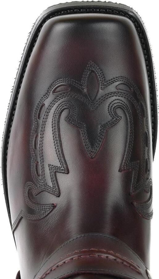 Mayura Boots Indian 2471 Bordeaux Cowboy Biker Laarzen Heren Vierkante Neus Platte Hak Afneembaar Spoor Echt Leer - Foto 8