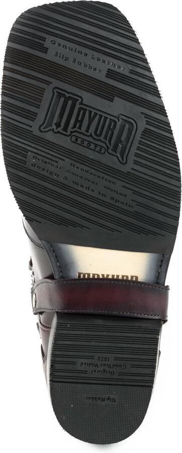 Mayura Boots Indian 2471 Bordeaux Cowboy Biker Laarzen Heren Vierkante Neus Platte Hak Afneembaar Spoor Echt Leer - Foto 9