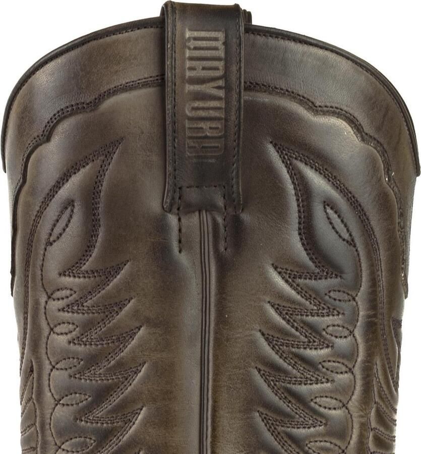 Mayura Boots Indian 2471 Bruin Cowboy Biker Laarzen Heren Vierkante Neus Platte Hak Afneembaar Spoor Echt Leer - Foto 4