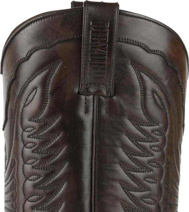 Mayura Boots Indian 2471 Kastanje Cowboy Biker Laarzen Heren Vierkante Neus Platte Hak Afneembaar Spoor Echt Leer - Foto 4