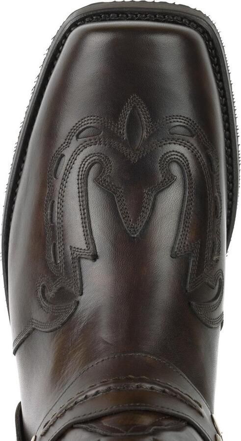 Mayura Boots Indian 2471 Kastanje Cowboy Biker Laarzen Heren Vierkante Neus Platte Hak Afneembaar Spoor Echt Leer - Foto 8