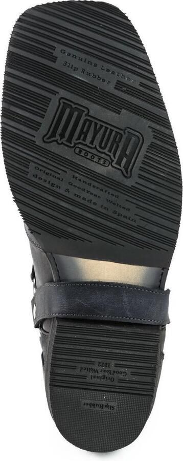 Mayura Boots Indian 2471 Vintage Zwart Cowboy Biker Laarzen Heren Vierkante Neus Platte Hak Afneembaar Spoor Echt Leer - Foto 8