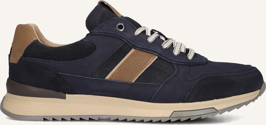 Mazzeltov Zagreb Sneakers Heren Leren Sneaker Blauw