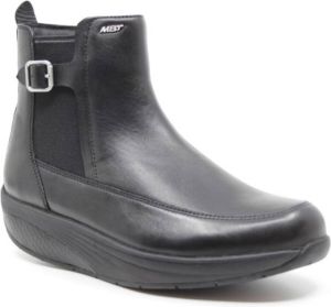 MBT CHELSEA W BLACK 702655 03N Zwarte leren dames enkellaars met performance zool