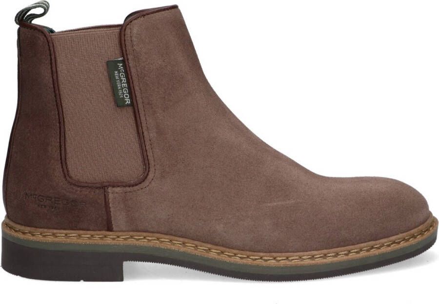 McGregor Heren Boots Bruin Chelsea Boots Suède Elastiek