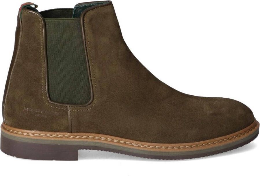 McGregor Heren Boots Groen Chelsea Boots Suède Elastiek