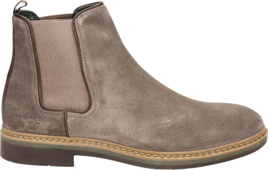 McGregor Heren Boots Taupe Chelsea Boots Suède Elastiek