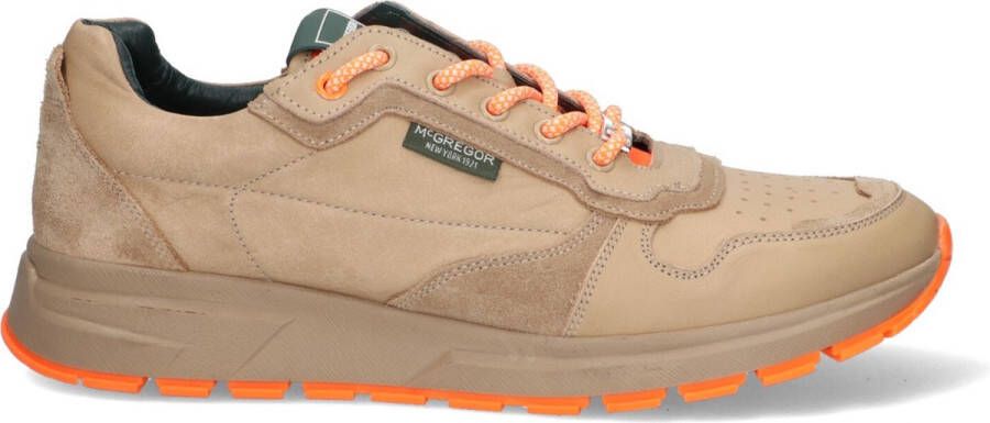 McGregor Heren Sneakers Beige Lage Sneakers Leer Veters