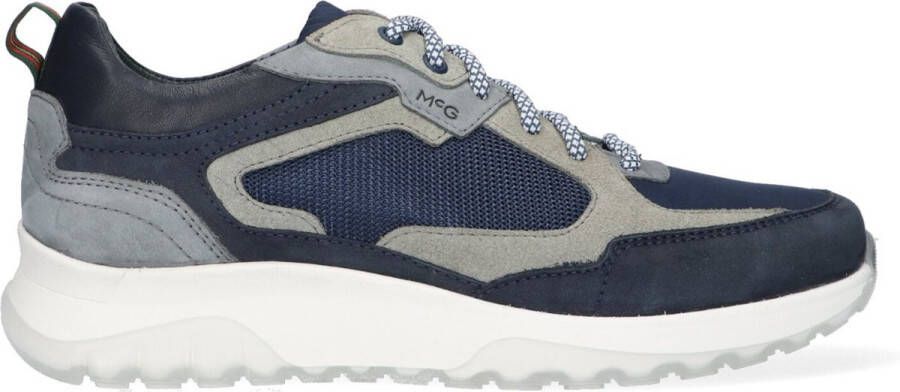 McGregor Heren Sneakers Blauw Grijs Lage Sneakers Leer Veters