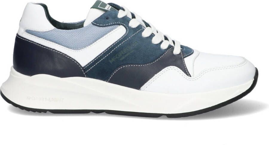 McGregor Heren Sneakers Blauw Lage Sneakers Leer Veters