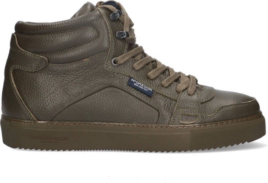 McGregor Heren Sneakers Groen Hoge Sneakers Leer Veters Schoenen