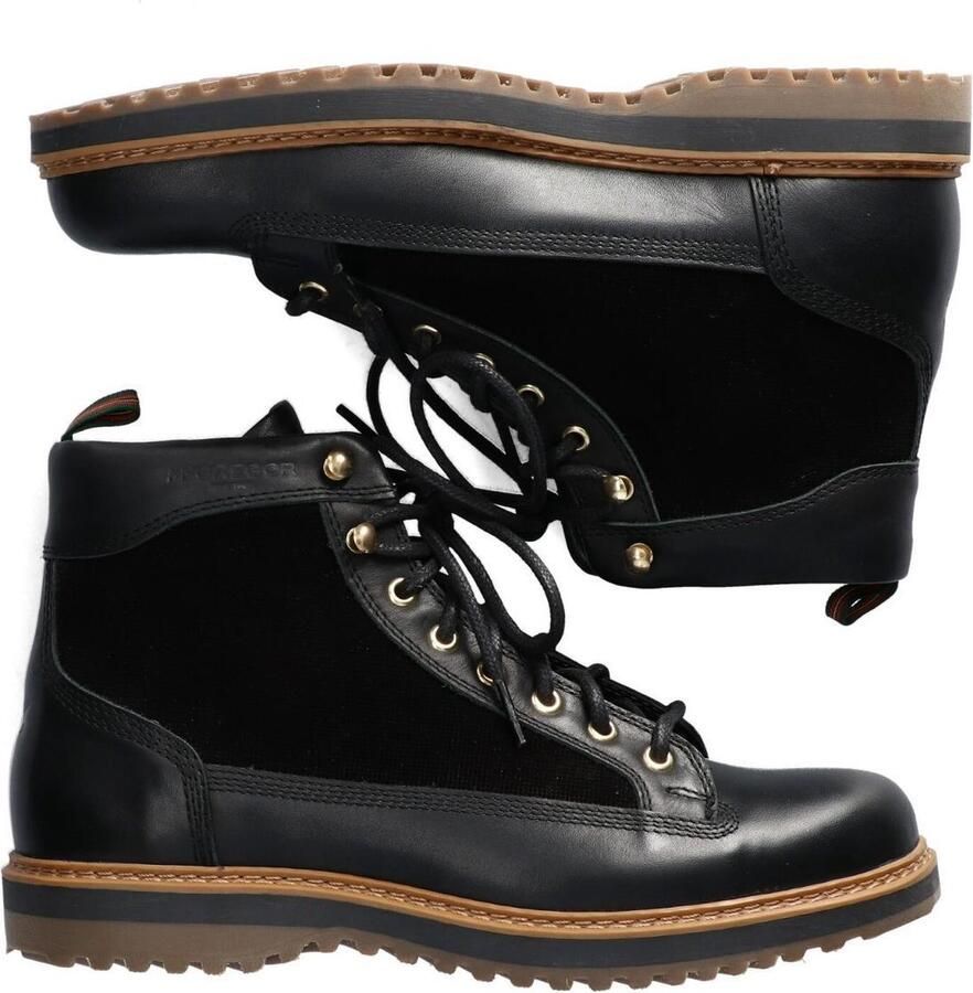 McGregor Heren Boots Zwart Veterboots Leer Veters
