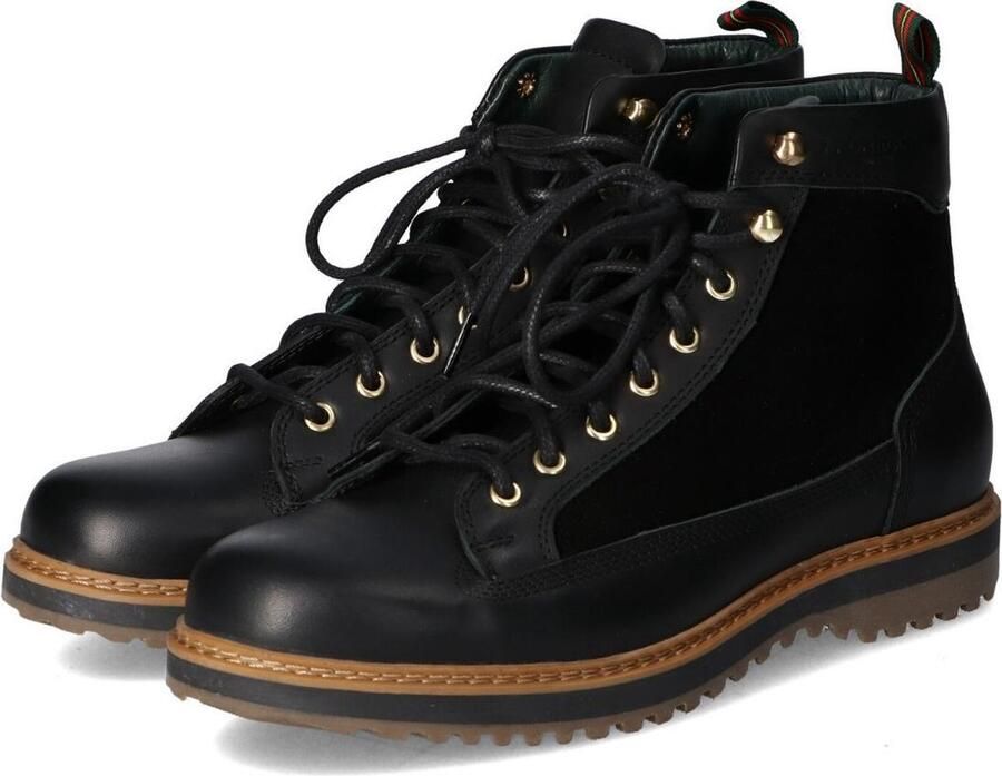 McGregor Heren Boots Zwart Veterboots Leer Veters - Foto 3