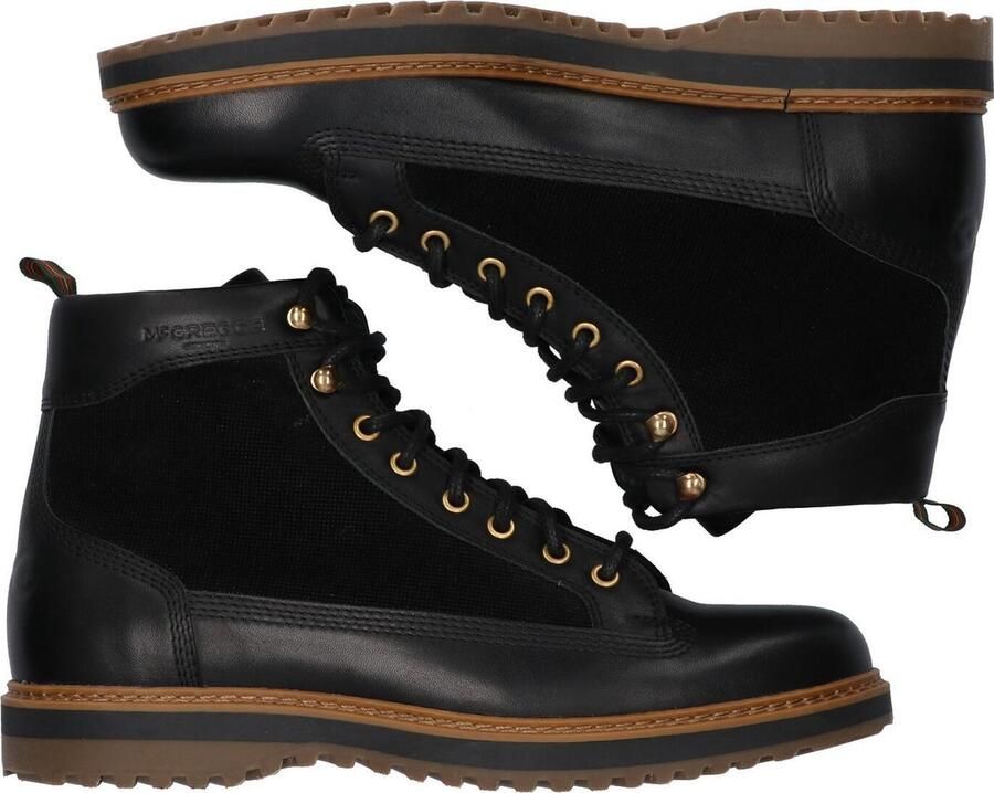 McGregor Heren Boots Zwart Veterboots Leer Veters - Foto 2