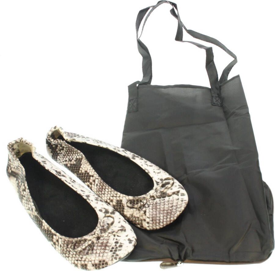 Meander elegant home accesoires Pocket Shoe Pythonprint slofje voor onderweg