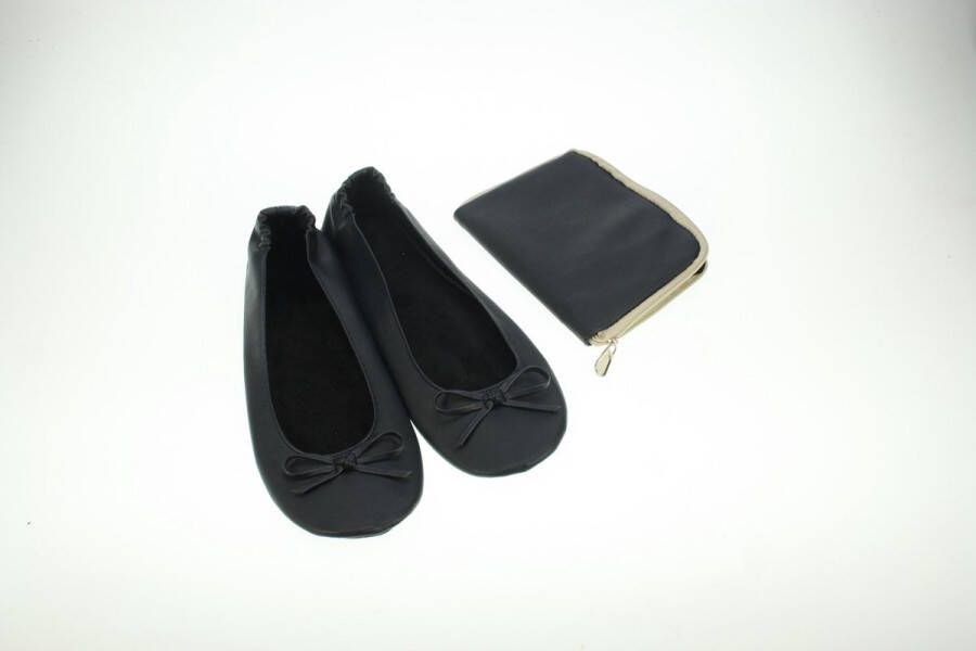 Meander elegant home accesoires Pocket Shoe donker blauw slofje voor onderweg