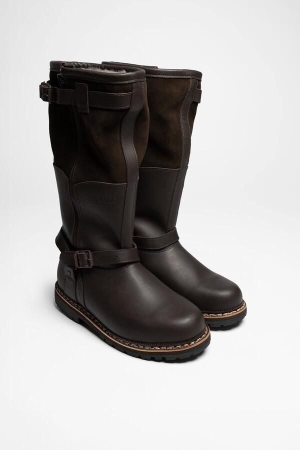 Meindl FLIEGERSTIEFEL Donkerbruine heren winterlaarzen met lamsvacht voering