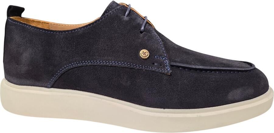 Melik Aspen Nette Veterschoenen Donkerblauw Suede Heren Blauw