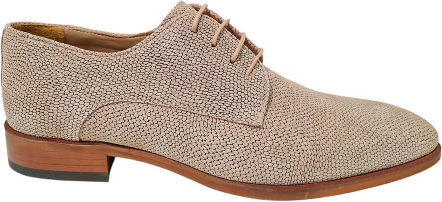 Melik Gabbro Zandkleurige Leren Geklede Veterschoenen Heren Zand