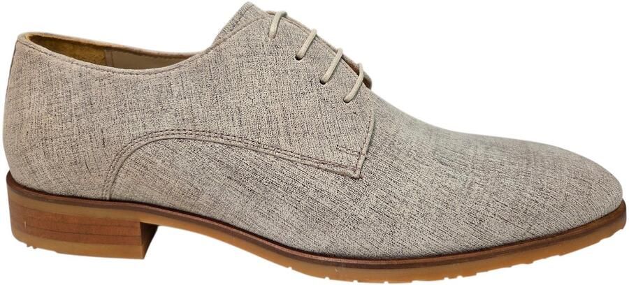 Melik Julietta Lino Suede Geklede Veterschoenen Beige Suede Heren Beige