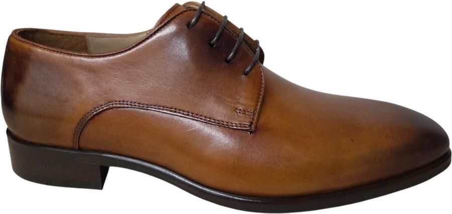 Melik Marizo Cognac Nette Veterschoenen Cognac Leer Heren Cogna