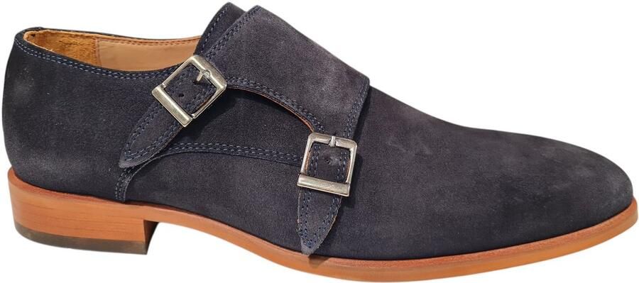 Melik Marvin Donkerblauw Suede Heren Geklede Instapschoenen Blauw