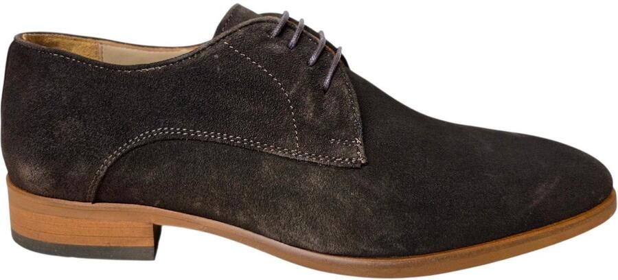 Melik Schitz Bruin Suede Nette Veterschoenen Bruin Suede Heren Bruin