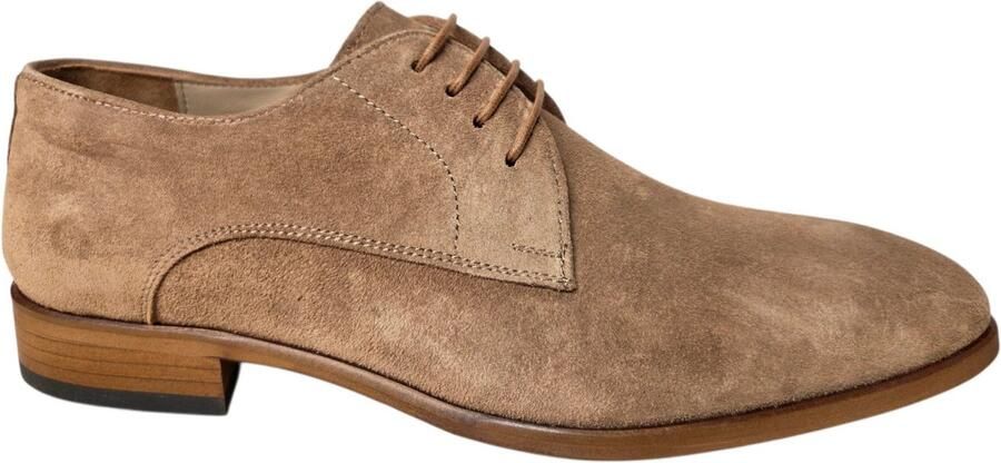 Melik Schitz Sigaro Suede Nette Veterschoenen Beige Suede Heren Beige