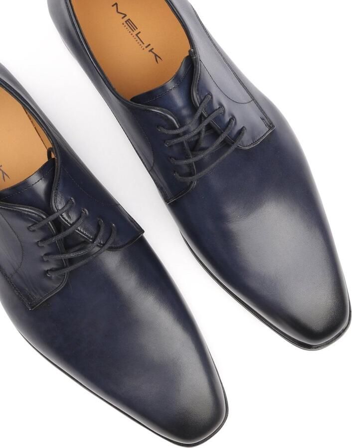 Melik Schoen Derby Marizo Donkerblauw (navy) Heren Nette schoen